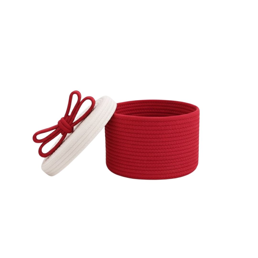 Stylish Bows Cotton Rope Baskets for Storage